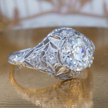 Art Deco 1.59 Carat Diamond Filigree Ring c1920
