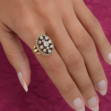 Antique Diamond Cocktail Ring with Pearl Halo