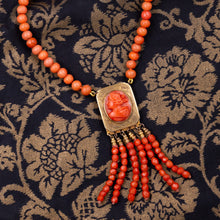 Victorian Coral Cameo Necklace