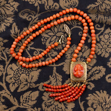 Victorian Coral Cameo Necklace