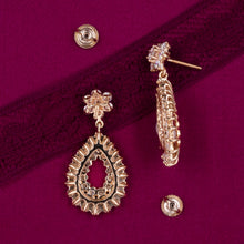 Diamond-Studded Pear Drop Earrings