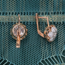 Soviet-Made Diamond Cluster Earrings