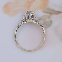 Old European Diamond Gold Filigree Solitaire c1910