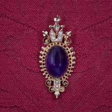 Victorian Revival Amethyst Cabochon Pendant c1960