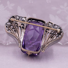 Art Nouveau Amethyst & Diamond Brooch