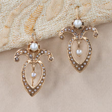 Natural Pearl Dangle Earrings c1910