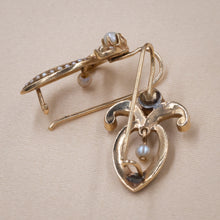 Natural Pearl Dangle Earrings c1910