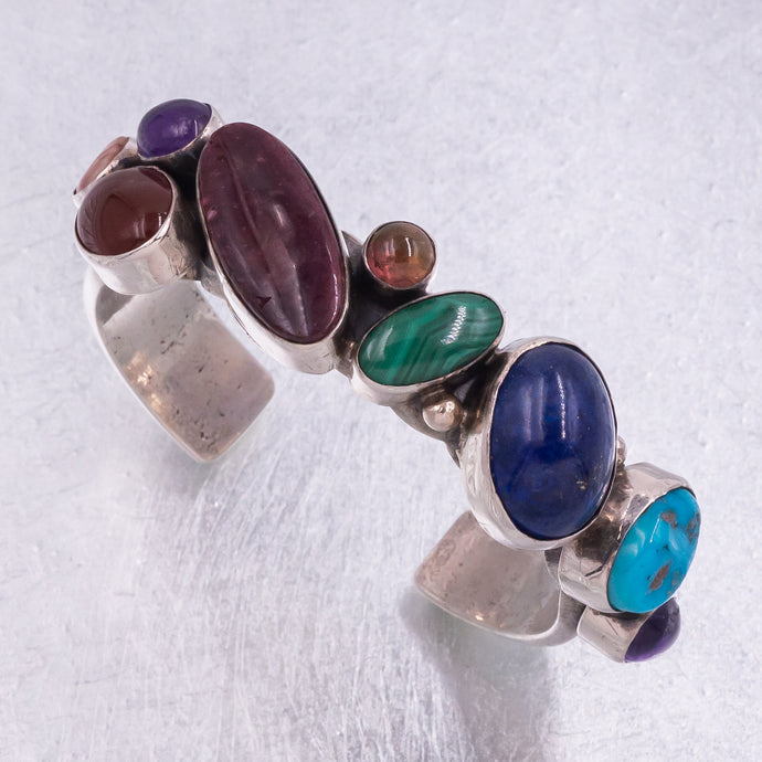 Multi-Gem Navajo Sterling Cuff