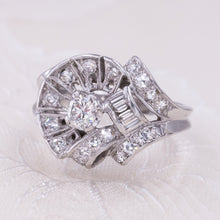 Retro Mixed Cut Diamond Cocktail Ring c1950