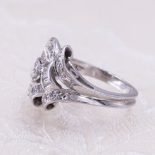 Retro Mixed Cut Diamond Cocktail Ring c1950