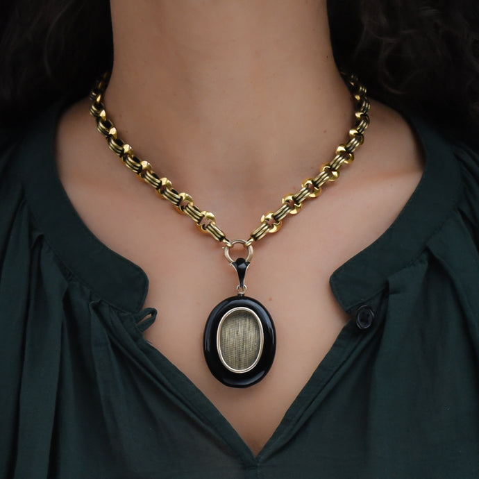Jet Memorial Locket c1870