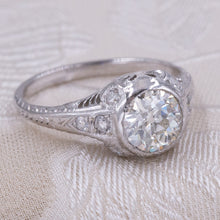 Old European Diamond Filigree Ring c1910