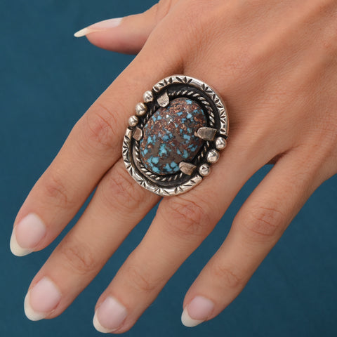 Old Pawn Silver & Turquoise Ring