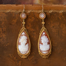 Antique Cannetille Cameo Earrings