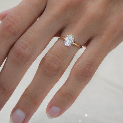 Elongated Oval Diamond Solitaire