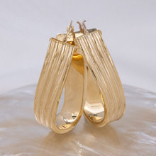 Gold Flat Twist Hoop Earrings