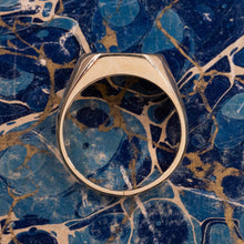 Signet Style Sapphire and Diamond Gent's Ring