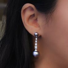 Tahitian Black Pearl & Diamond Day to Night Drop Earrings