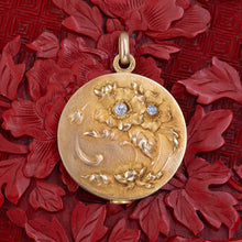 Floral Repoussé Gold Locket c1870