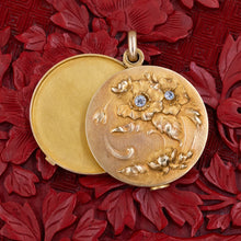 Floral Repoussé Gold Locket c1870