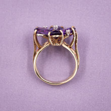 Fine Amethyst & Diamond Clover Ring
