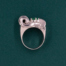 Colombian Emerald & Diamond Retro Ring