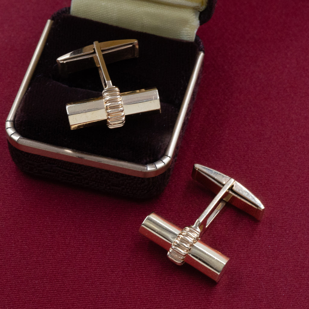 Retro Barrel Toggle Cufflinks c1940 – Pippin Vintage Jewelry