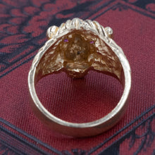 Lion Ring with Ruby Eyes c1980