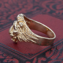 Lion Ring with Ruby Eyes c1980