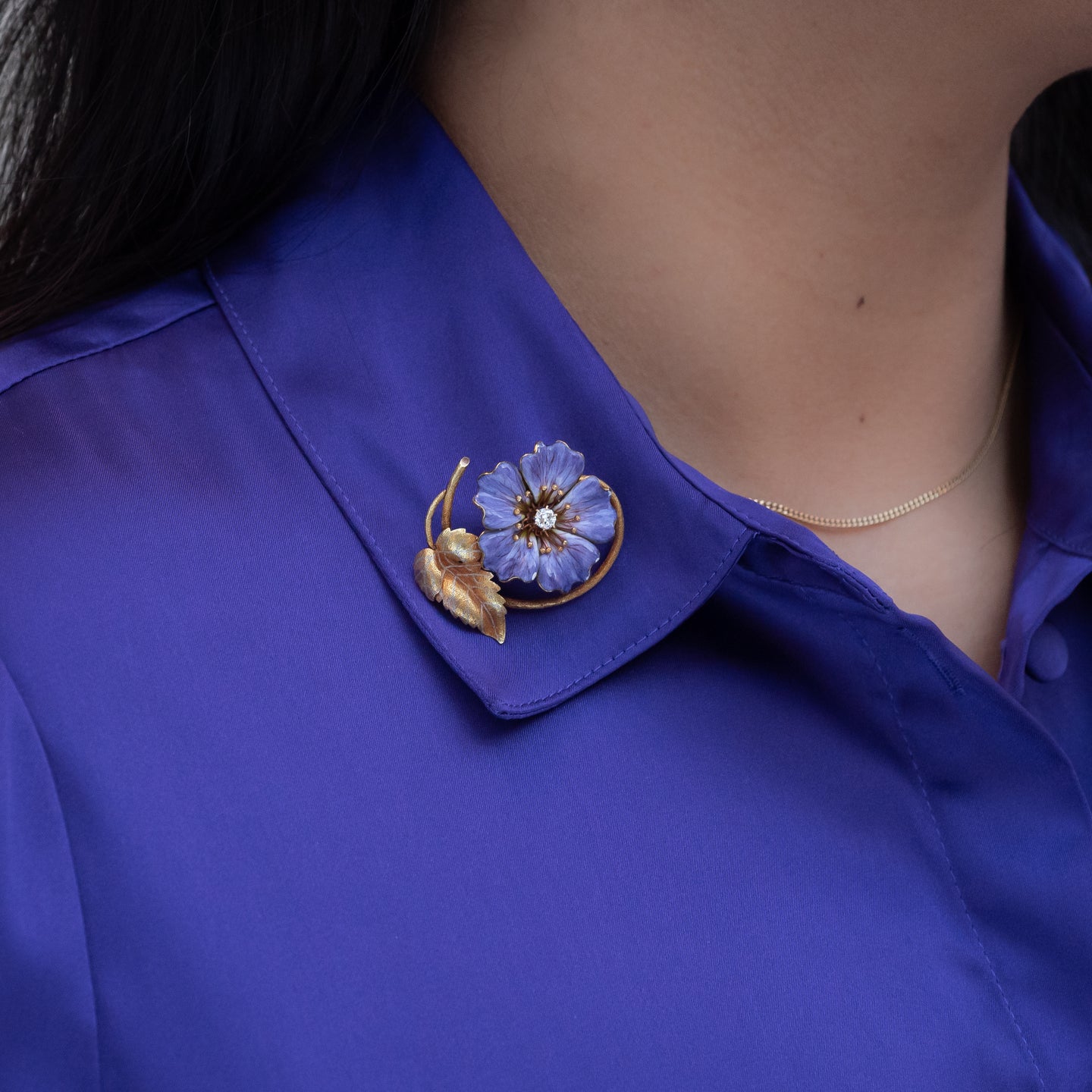 Sunjiaqi Forget Me Not Flower Brooch Vintage Female Women Rhinestone Crystal Brooch Pins Wedding Banquet Party Breastpins Badge Lapel Pin Shining Jewelry Gift For Girls Ladies Blue