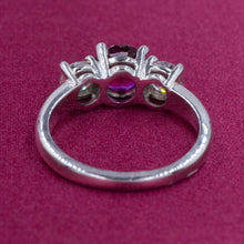 Burma Ruby and Diamond Three Stone Ring