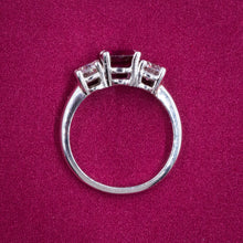 Burma Ruby and Diamond Three Stone Ring