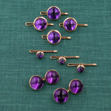 Amethyst Cufflinks & Shirt Stud Set Mint-In-Box
