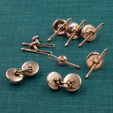 Amethyst Cufflinks & Shirt Stud Set Mint-In-Box