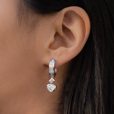 Adler Of Geneve Heart-Cut Diamond Earrings