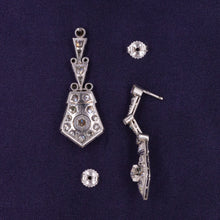 Art Deco Diamond Drop Earrings c1930