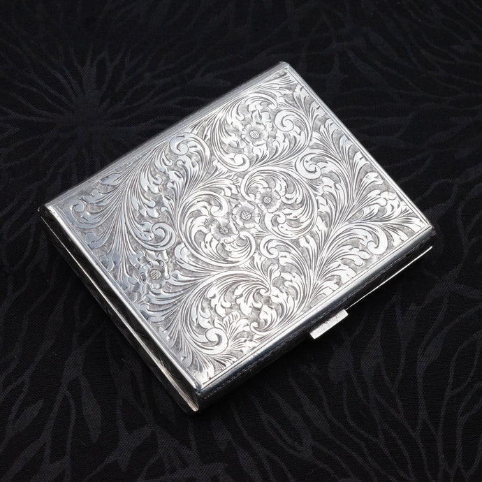 Silver Hand-Chased Cigarette Case c1930