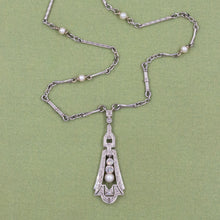 Art-Deco Diamond & Pearl Necklace