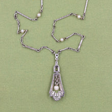 Art-Deco Diamond & Pearl Necklace