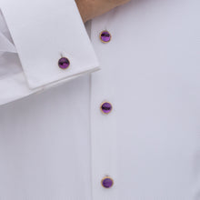 Amethyst Cufflinks & Shirt Stud Set Mint-In-Box