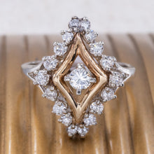 Diamond Rhombus Cocktail Ring c1950