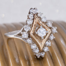 Diamond Rhombus Cocktail Ring c1950