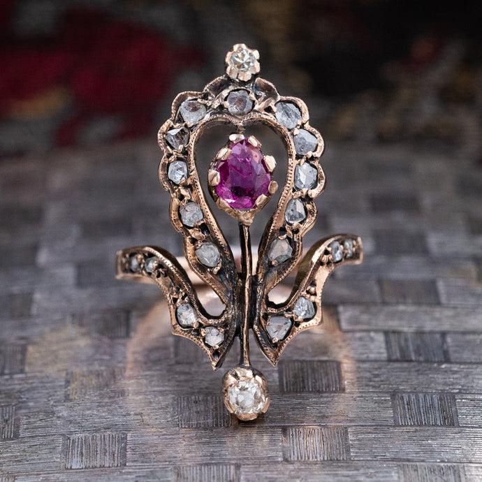 Victorian Diamond & Ruby Ring