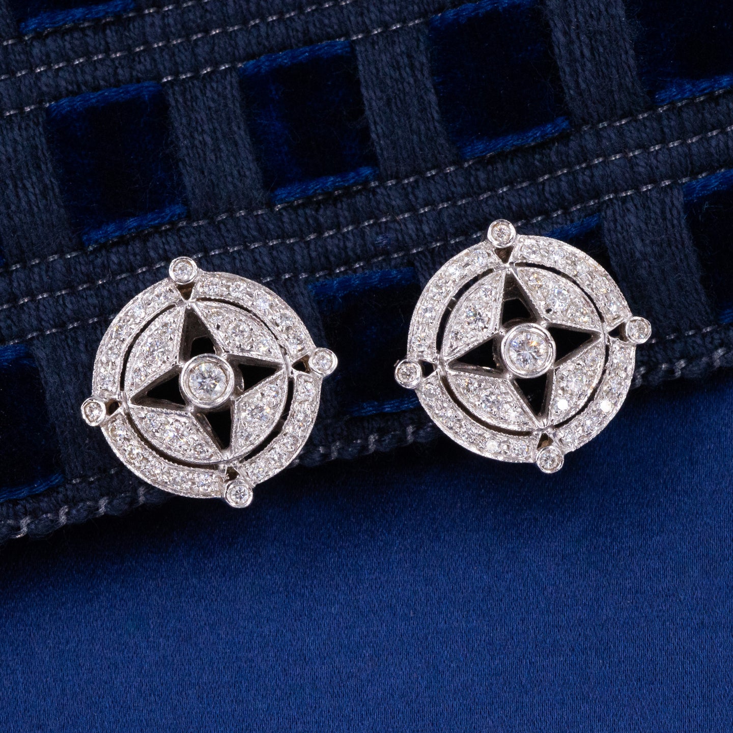 Chimento Diamond Pavé Button Earrings