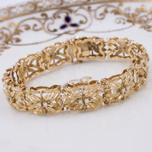 Gold Floral Panel Bracelet c1980