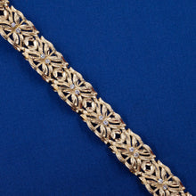 Gold Floral Panel Bracelet c1980