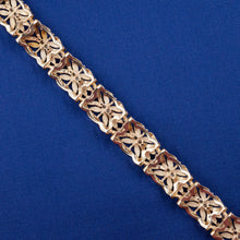 Gold Floral Panel Bracelet c1980