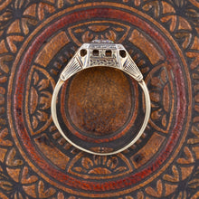 Handcarved Two-Tone Diamond Ring c. 1920s