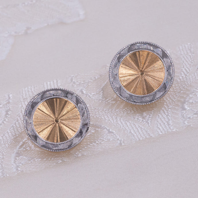 Antique Engine-Turned Disk Earrings