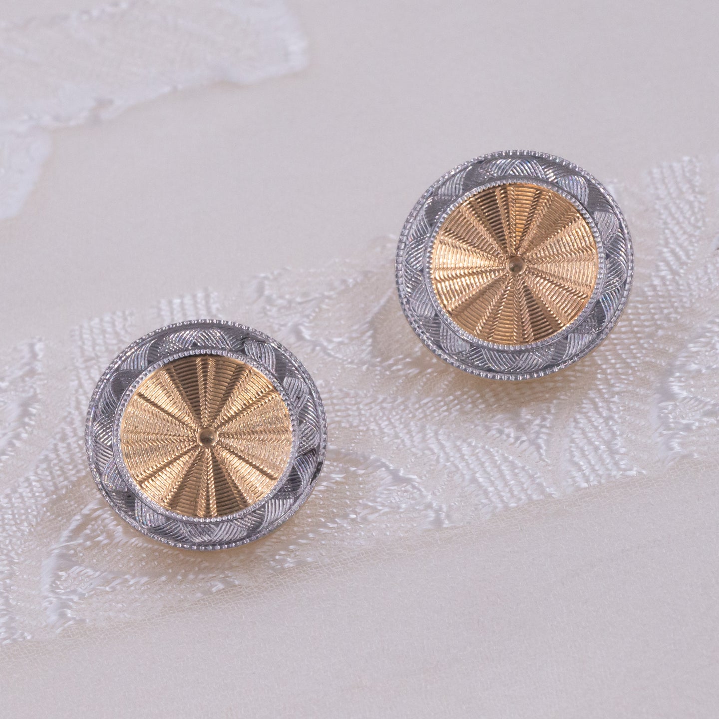 Antique Engine-Turned Disk Earrings